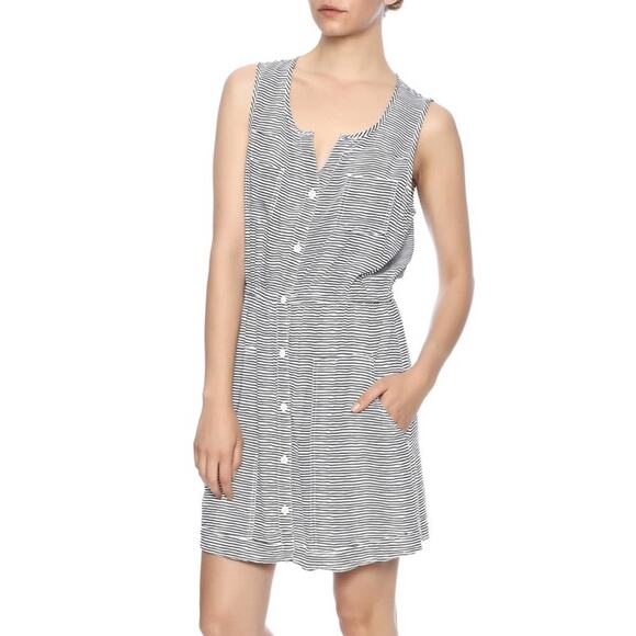 Jack by BB Dakota.Black striped button down dress. - Picture 1 of 11